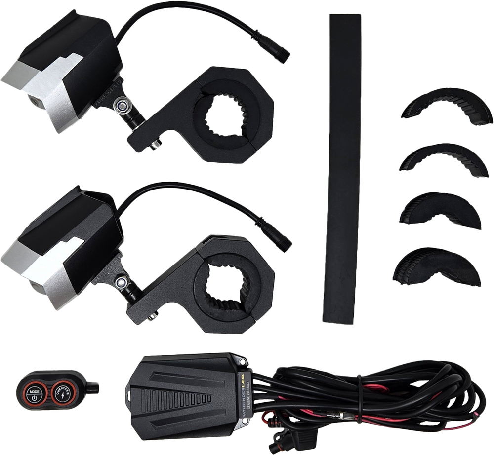 PATHFINDER DUAL SWITCHBACK LED LIGHTS SILVER/BLK WIRELESS REMOTE PR