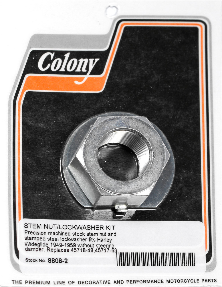 COLONY MACHINE CHROME STEM NUT & LOCK WASHER KIT