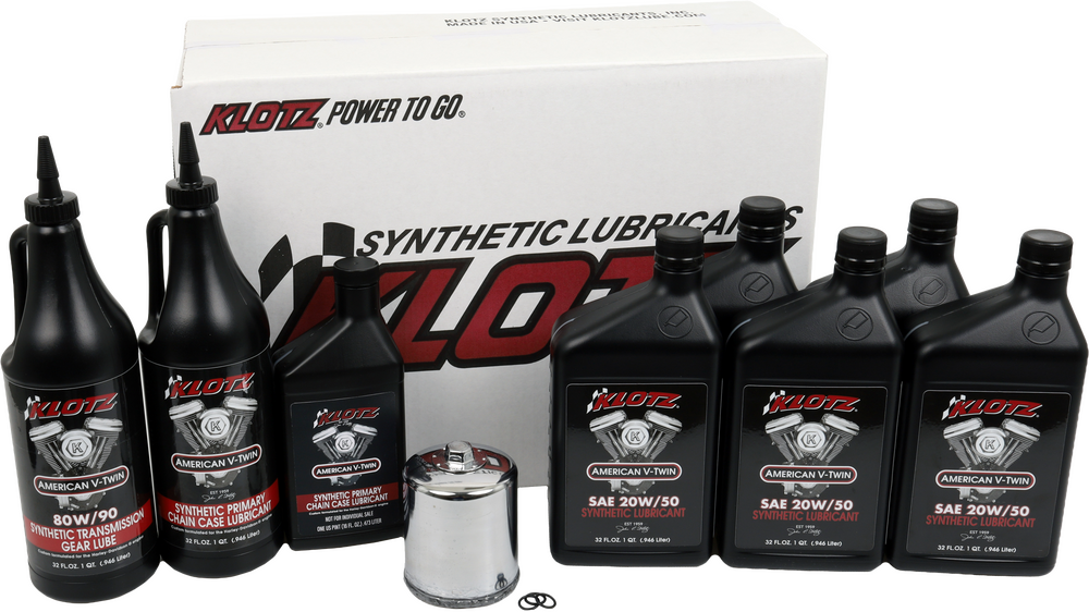 Klotz Premium Harley-Davidson 5qt Synthetic Oil Change Kit