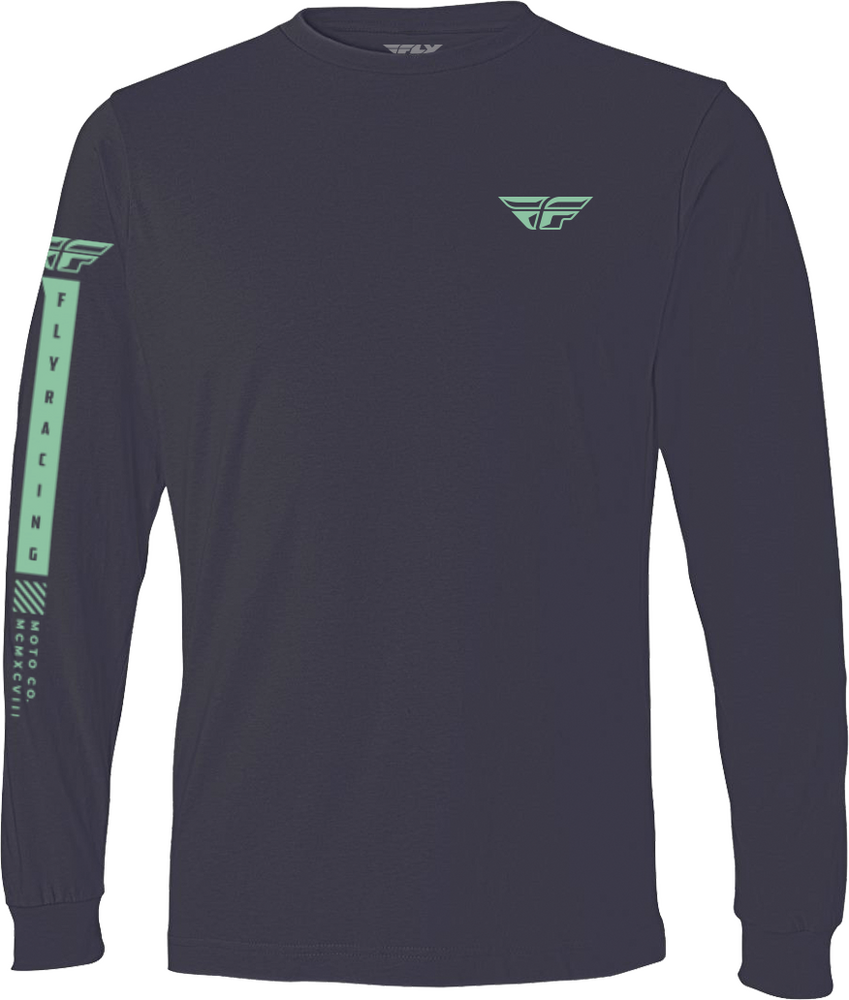 FLY TRIBE LONG SLEEVE TEE NAVY/GREEN SM