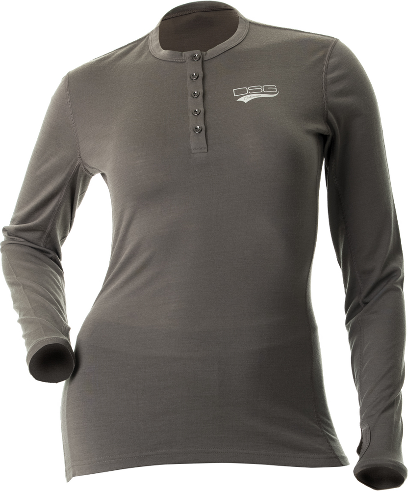 DSG MERINO WOOL BASE LAYER SHIRT GREY SM