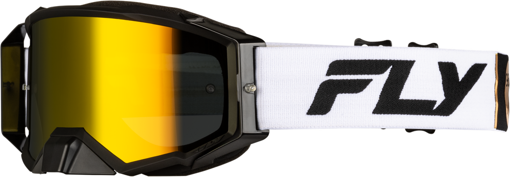 Fly Racing Zone Pro Goggles (2025) — White/Black/Gold
