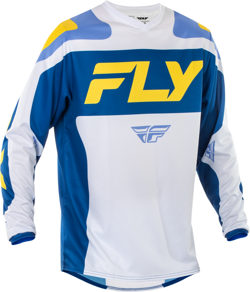 FLY RACING F-16 JERSEY WHITE/DARK BLUE/YELLOW LG