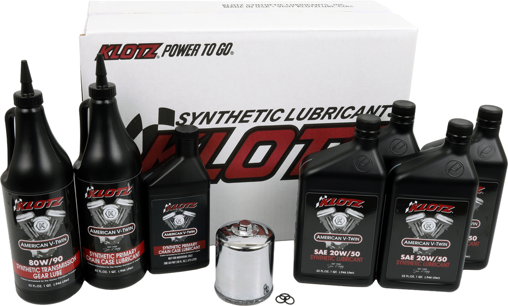 Klotz Premium Harley-Davidson 4qt Synthetic Oil Change Kit