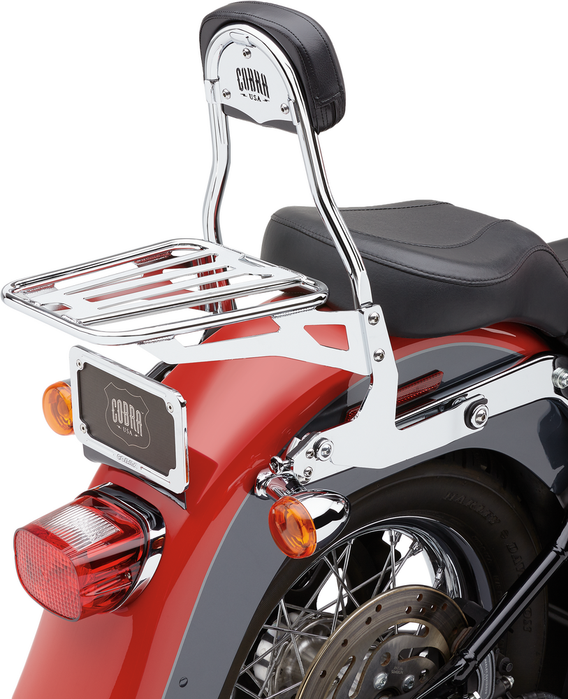 COBRA DETACHABLE BACKREST ROUND CHROME SOFTAIL 00-06
