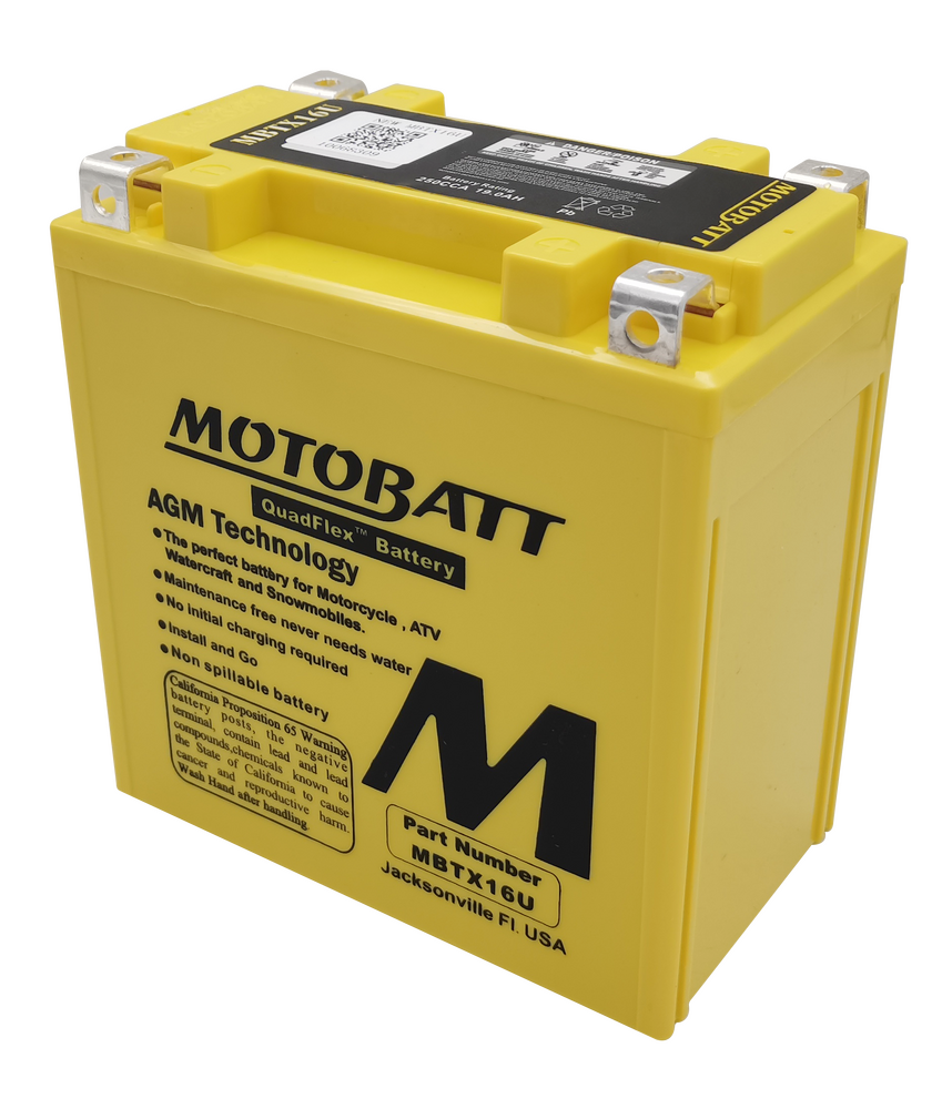 MOTOBATT BATTERY MBTX16U SEALED FACTORY ACTIVATED