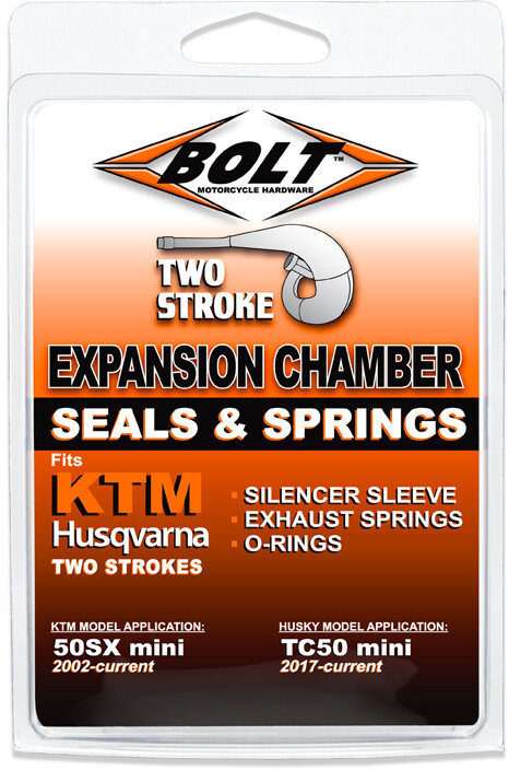 Bolt Hardware 2 Stroke Exhaust Pipe To Silencer Sleeve And Spring Kit KTM / Husqvarna 50cc 2006-2023