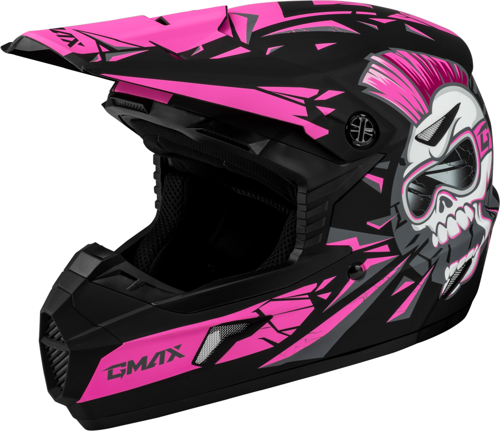 Gmax MX-46Y Unstable Helmet — Black/Pink