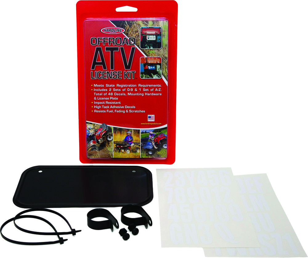 ATV LICENSE PLATE KIT BLACK ALUMINUM