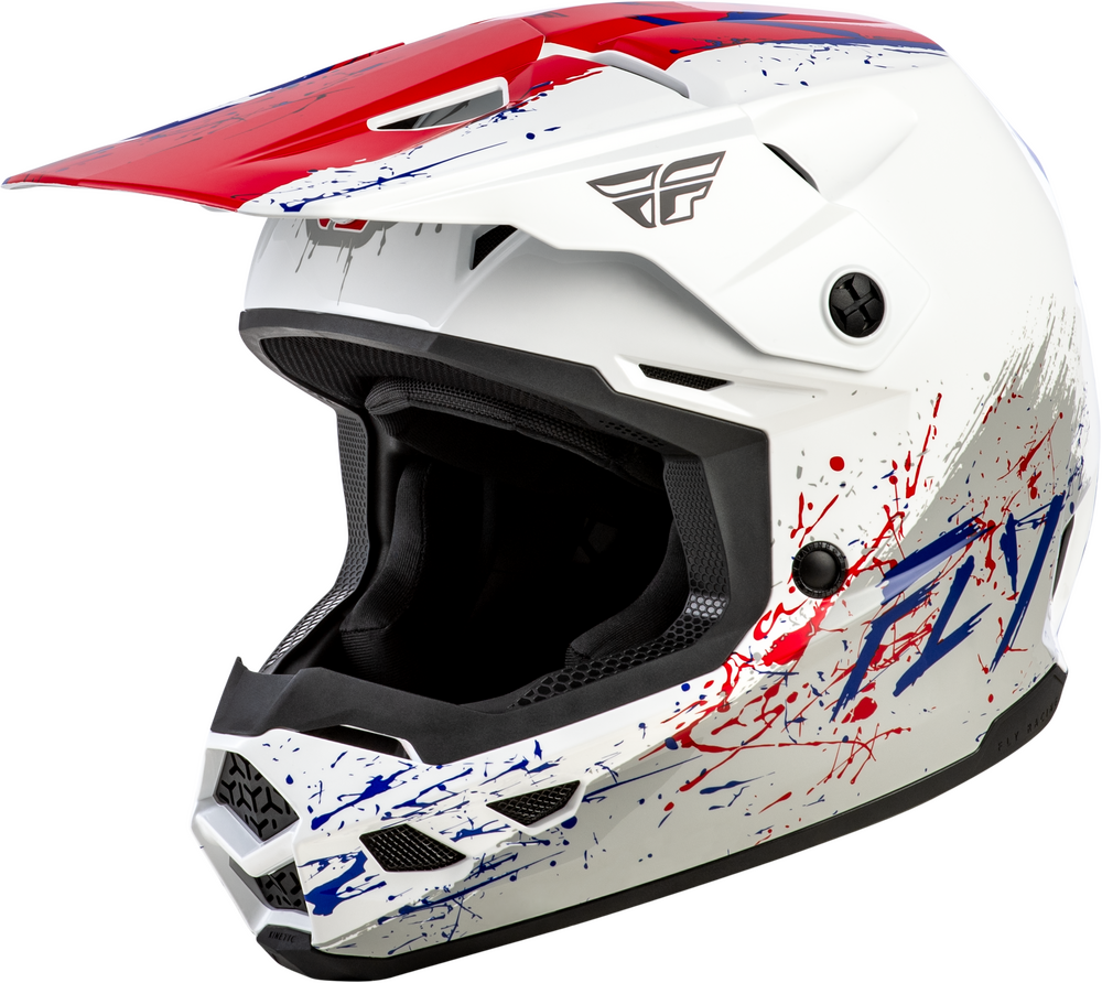 Fly Racing Youth Kinetic Drip Helmet (2026) — Red/White/Blue