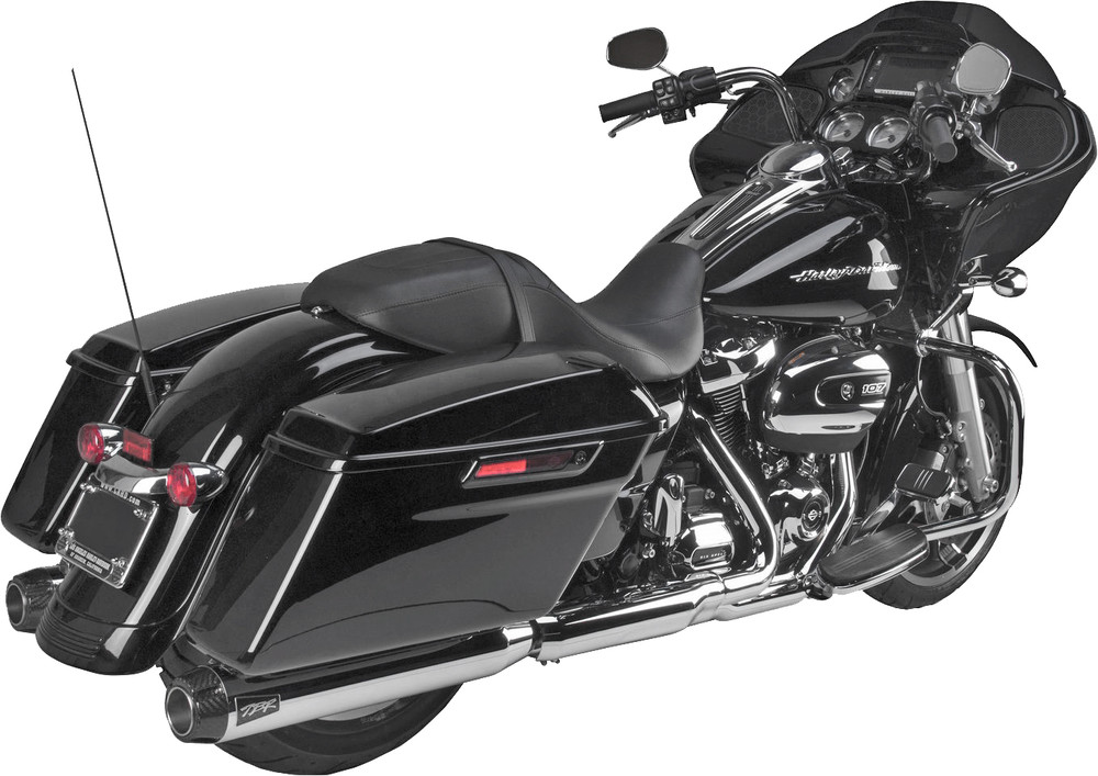 TBR COMP-S SLIP-ON M8 FLH/FLT CHROME W/CF ENDCAP