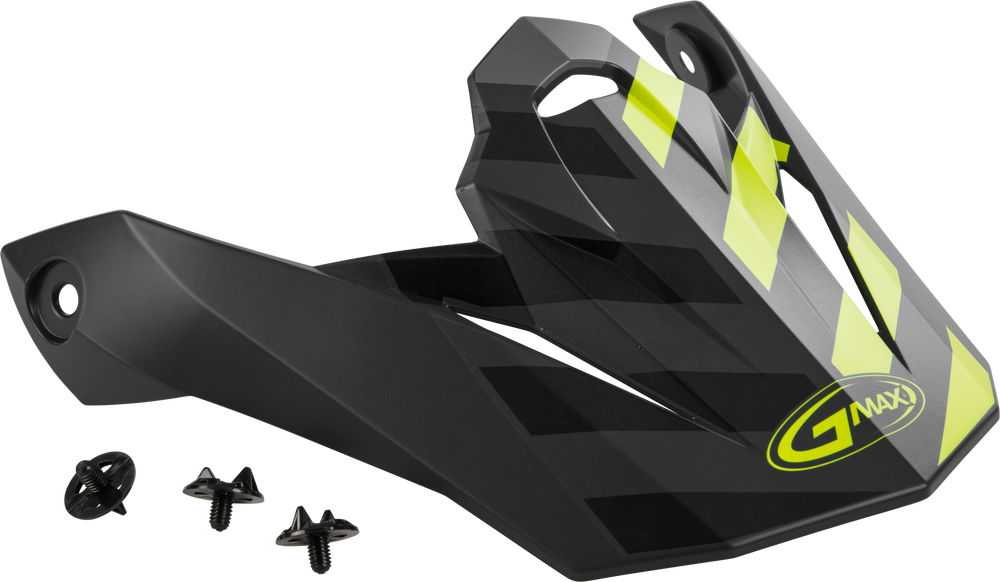 Gmax Fame MX-86 Visor w/Screws — Dark Grey/Hi-Vis Yellow