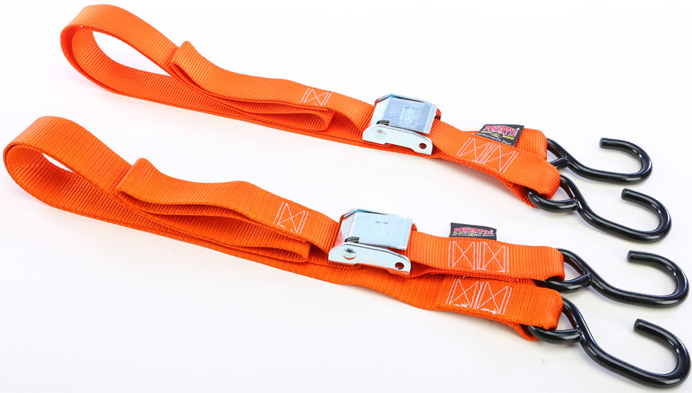POWERTYE TIE-DOWN CAM S-HOOK 1.5"X5.5' ORANGE PAIR