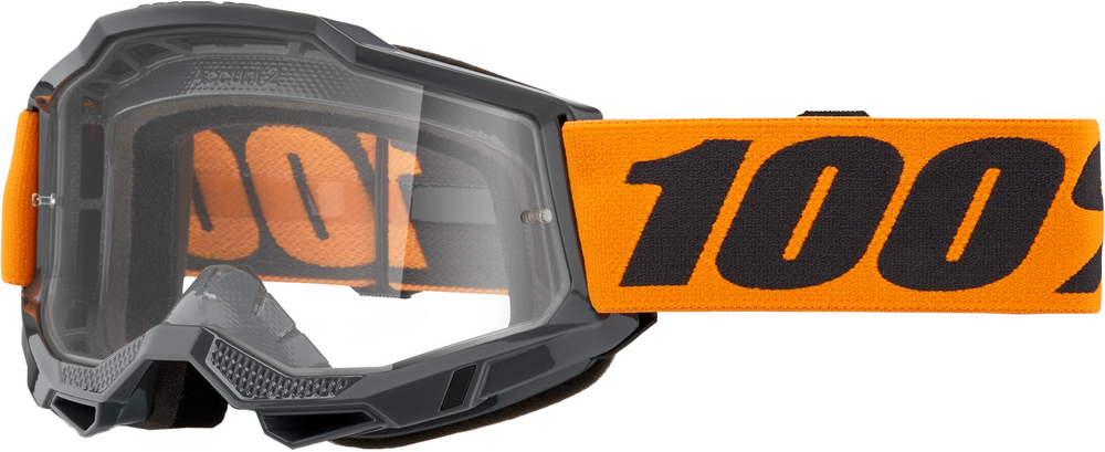 100-PERCENT STRATA 2 GOGGLE NEON ORANGE CLEAR LENS