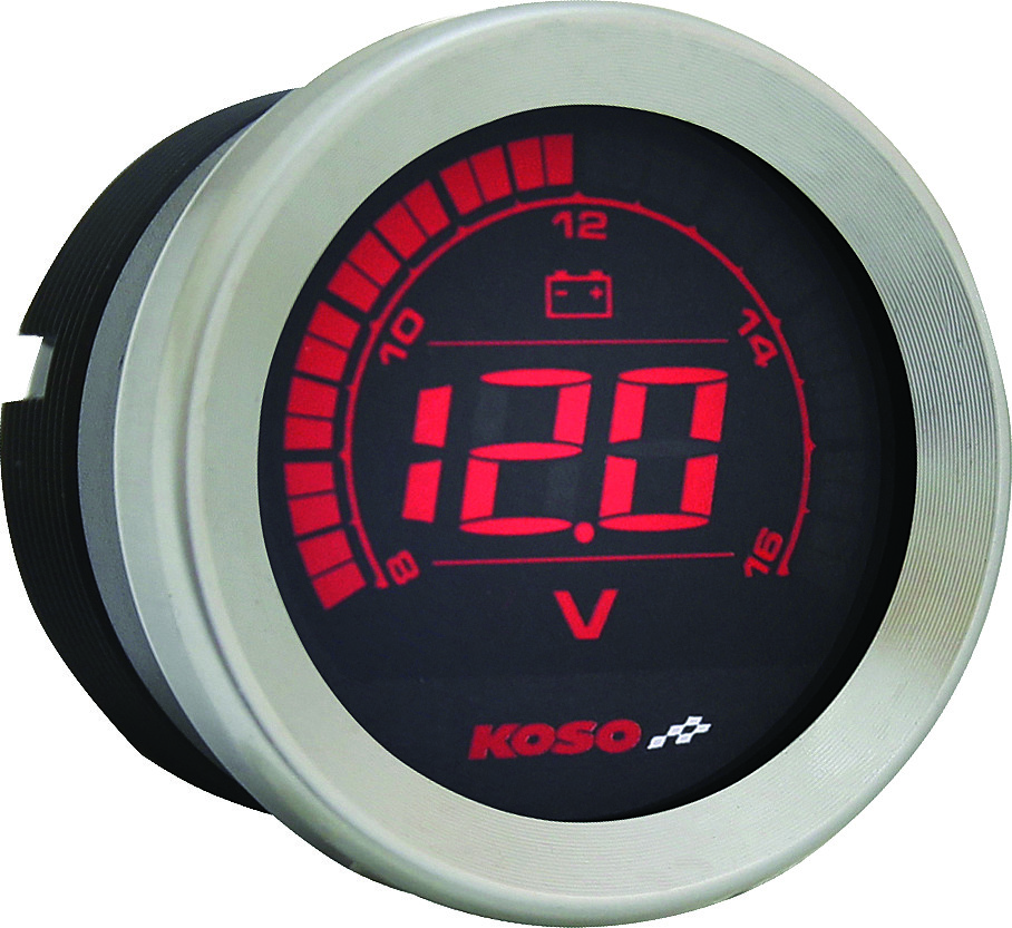 KOSO DIGITAL GAUGE CLUSTER SILVER BEZEL 04-13 FLHT AND FLTR