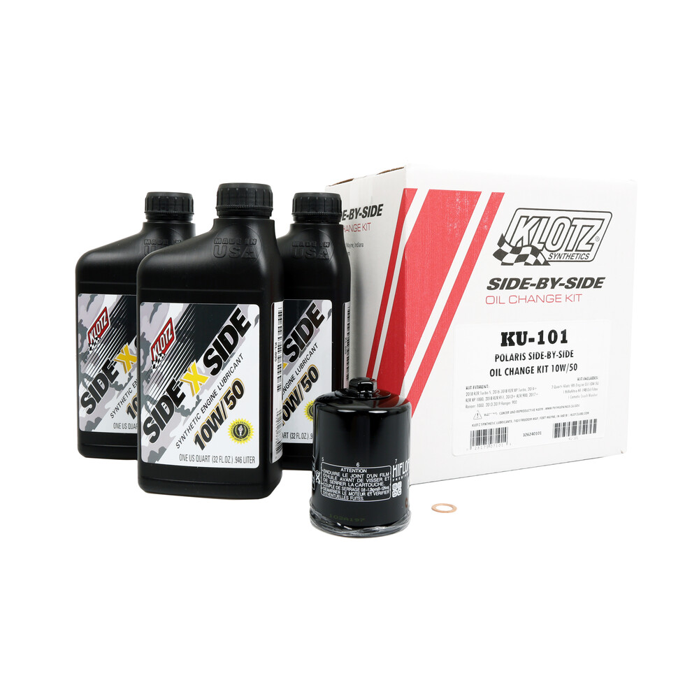 KLOTZ SIDE X SIDE OIL CHANGE KIT 10W50 WITH OIL FILTER POLARIS