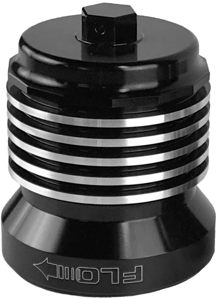 PCRACING FLO REUSUABLE OIL FILTER BLACK/POLISHED FINS
