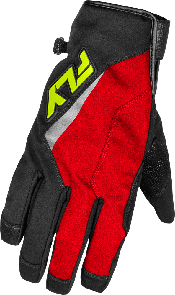 Fly Racing Title Long Gloves (2026) — Red/Black/Hi-Vis Yellow