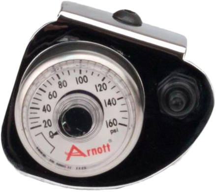 PRESSURE GAUGE & BRACKET W/TOGGLE SWITCH CHROME