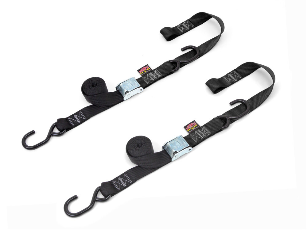 Powertye Tie-Down Cam S-Hook Soft-Tye 1.5"X6' Black/Silver