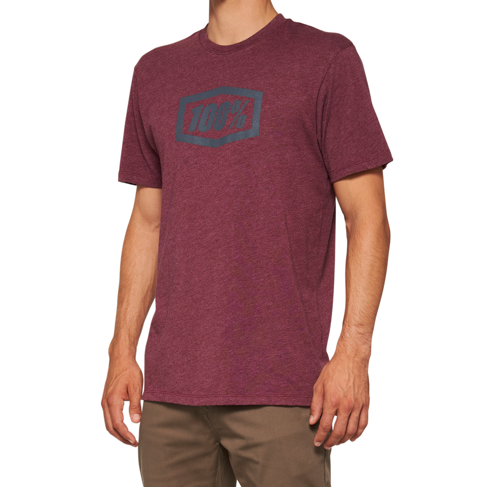 ICON SS TEE MAROON HEATHER 2X