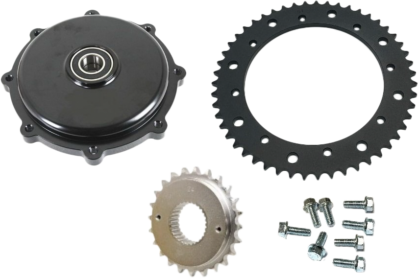 HARDDRIVE CUSH DRIVE CHAIN CONV KIT BLACK `17-UP FLH/FLT