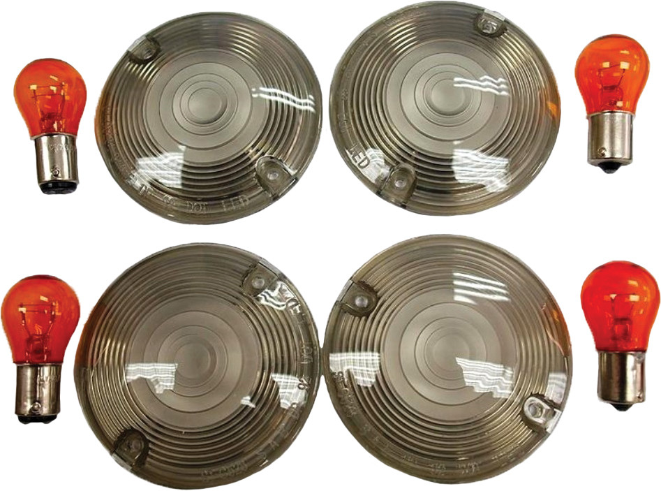 HARDDRIVE SMOKED TURN SIGNAL LENS KIT FLAT