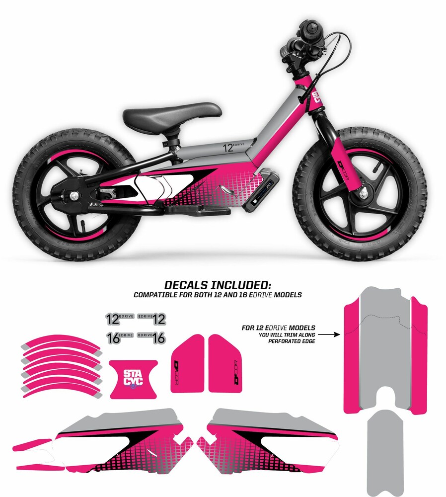 D-COR GRAPHIC KIT STACYC PINK GRAPHIC KIT STACYC 12" & 16"