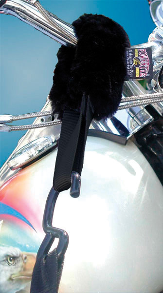 POWERTYE TIE-DOWN ASSIST W/SHEEPSKIN COVER 1.5" BLACK 2/PK