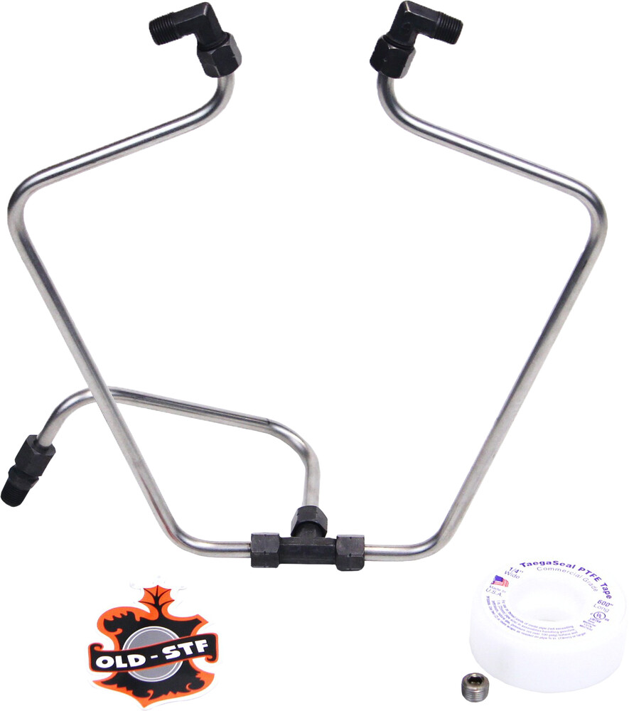 OLD STF STAINLESS/BLACK ROCKER BOX SPLIT OIL LINE