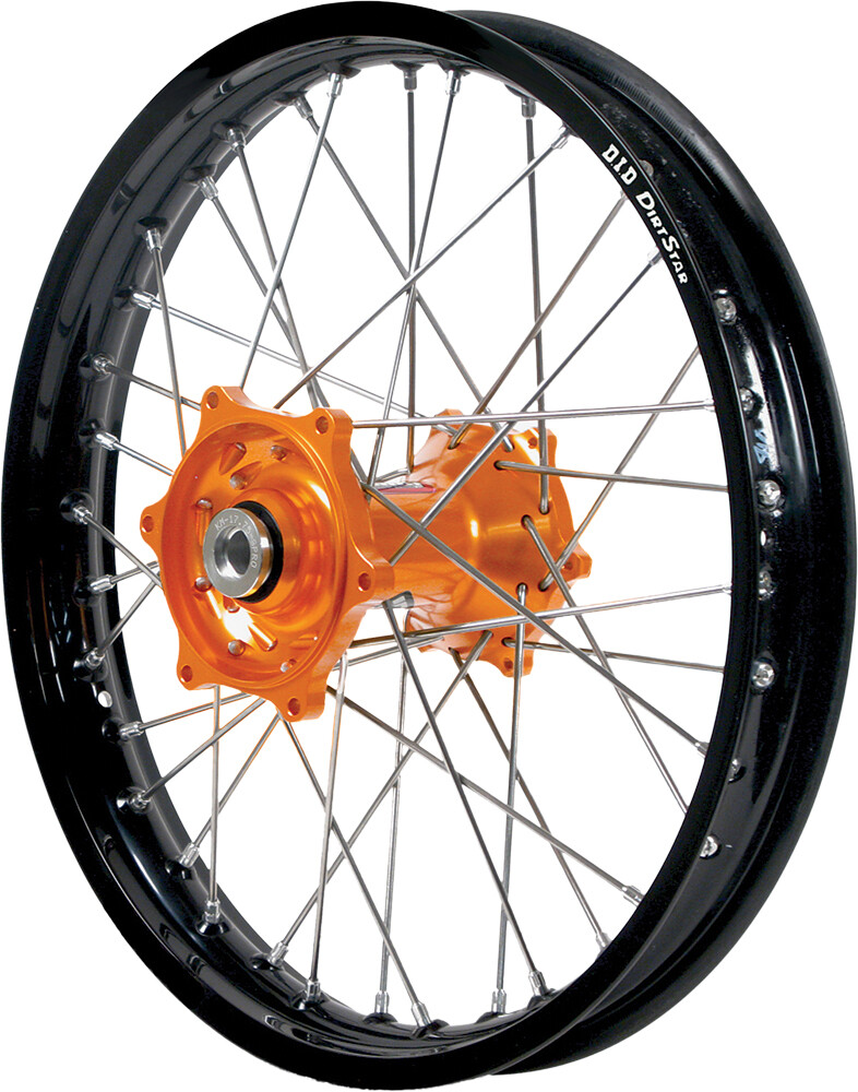 Dubya Rear Wheel 1.85 X 16 Orange Kite Hub Black Rim