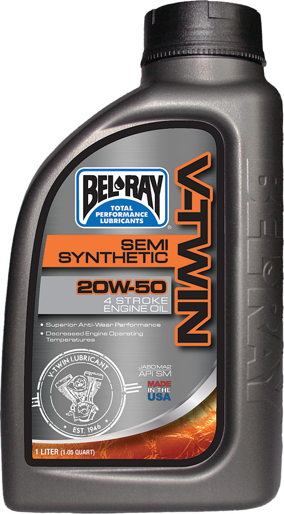 BEL-RAY V-TWIN SEMI-SYNTHETIC ENGINE OIL 20W-50 1L