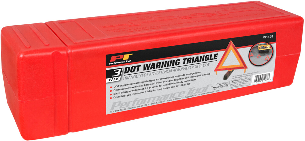 PERFORMANCE TOOL WARNING TRIANGLE/3 PACK