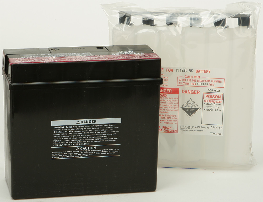 YUASA BATTERY YT19BL-BS MAINTENANCE FREE
