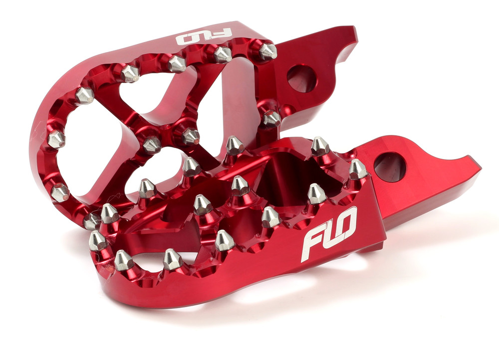 FLO MOTORSPORTS PRO SERIES FOOT PEGS RED KAW/HON
