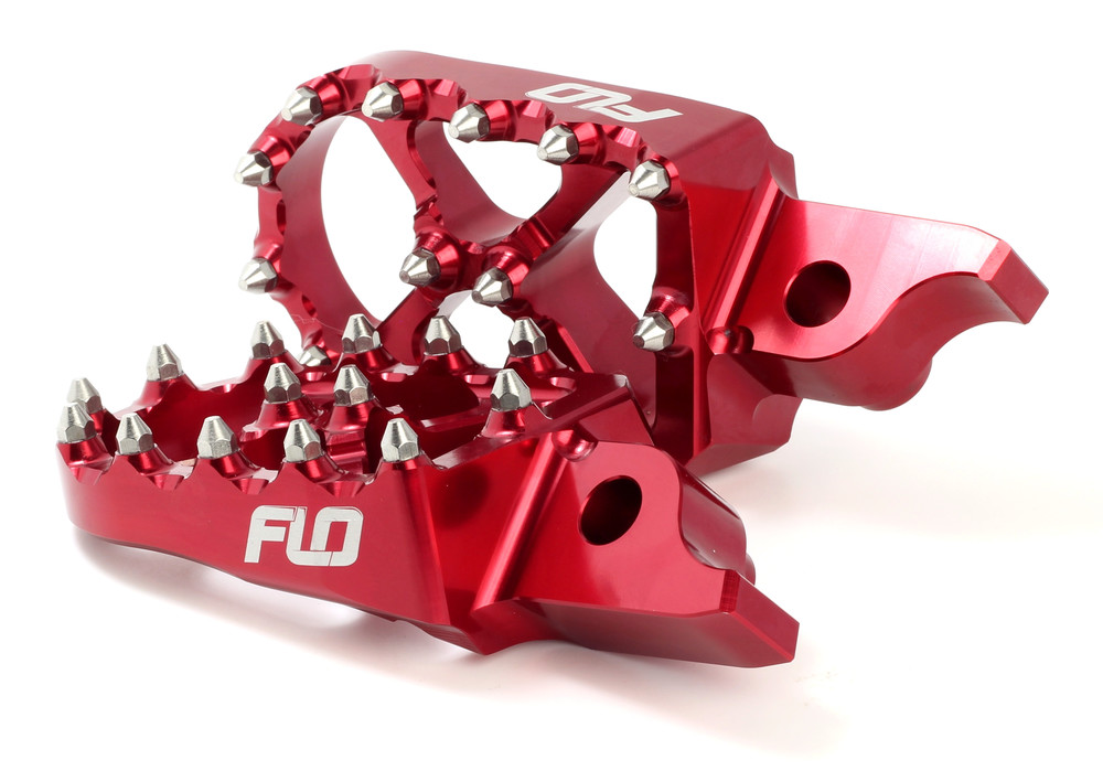 FLO MOTORSPORTS PRO SERIES FOOT PEGS RED KAW/HON