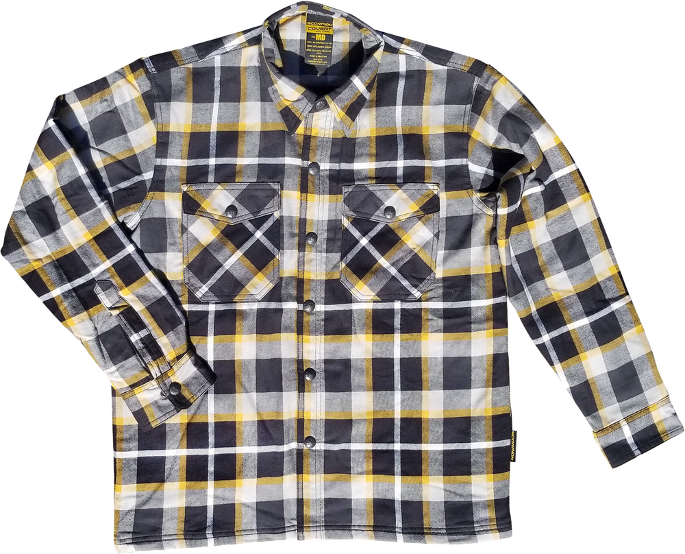 COVERT MOTO FLANNEL WHITE/YELLOW 2X