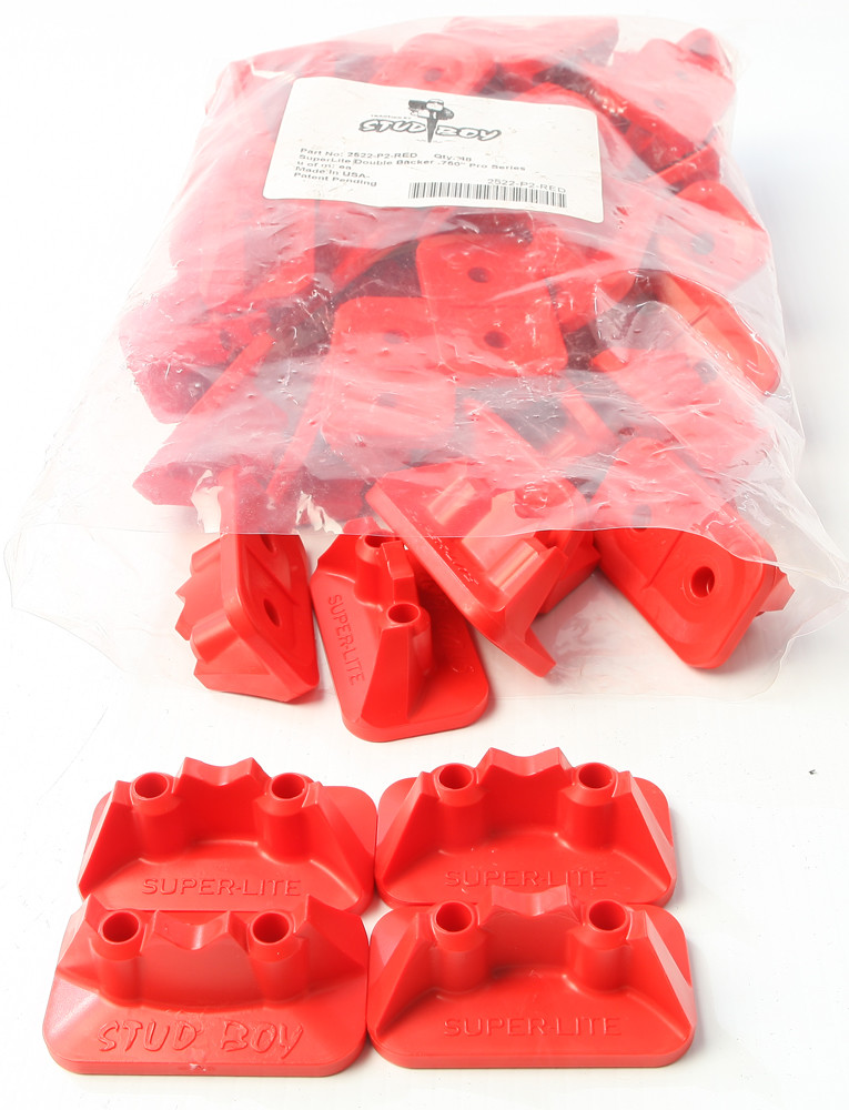 STUD BOY SUPER-LITE PRO SERIES DOUBLE BACKERS .75" 48/PK RED