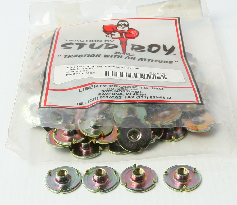 STUD BOY T-NUTS- 1" X 7MM- 96/PKG