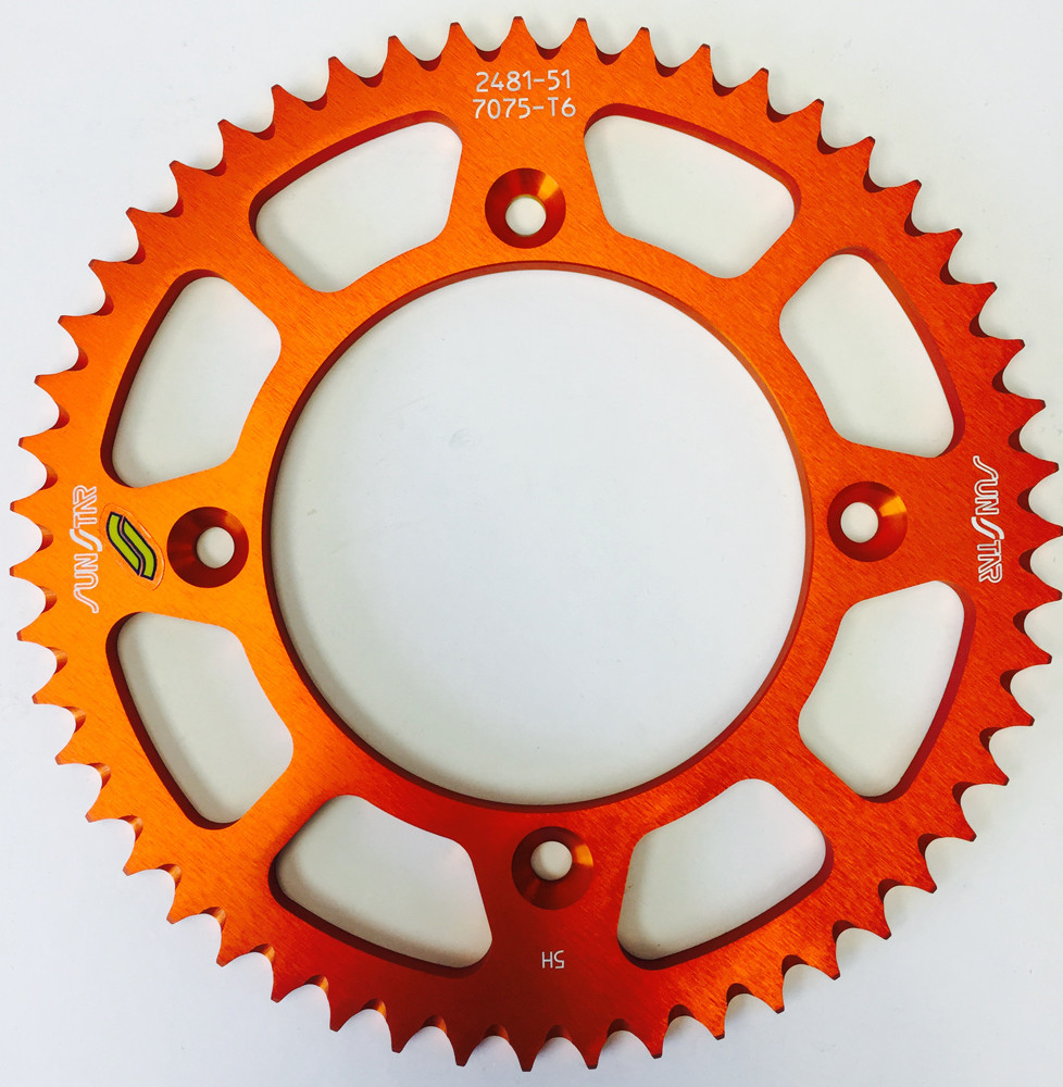 SUNSTAR REAR SPROCKET ALUMINUM 51T-428 ORG HUSQ/KTM