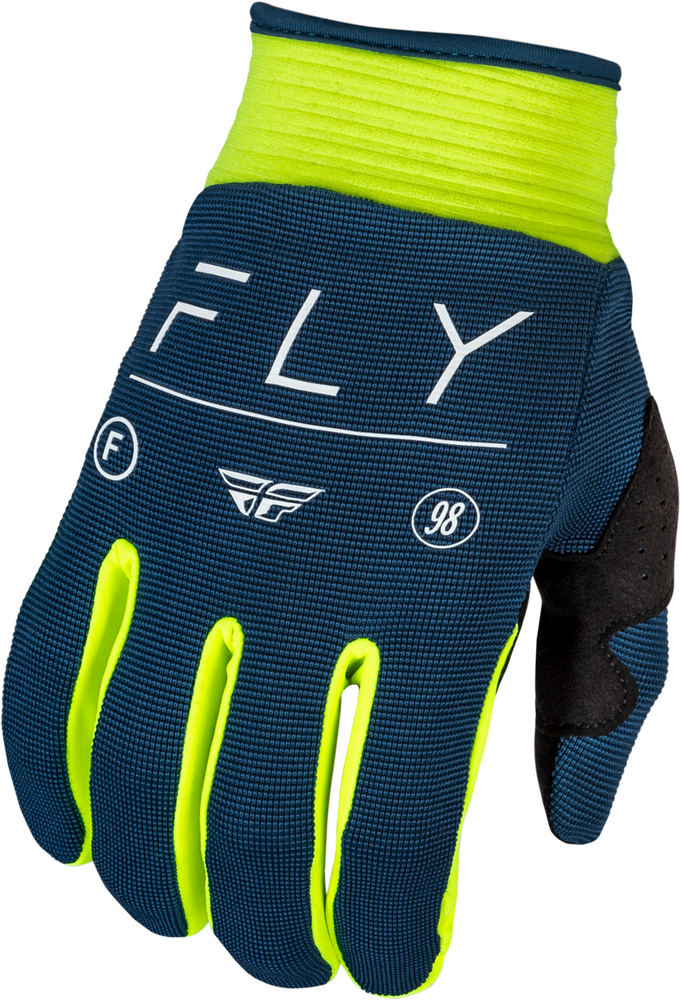 Fly Racing F-16 Gloves — Navy/Hi-Vis/White