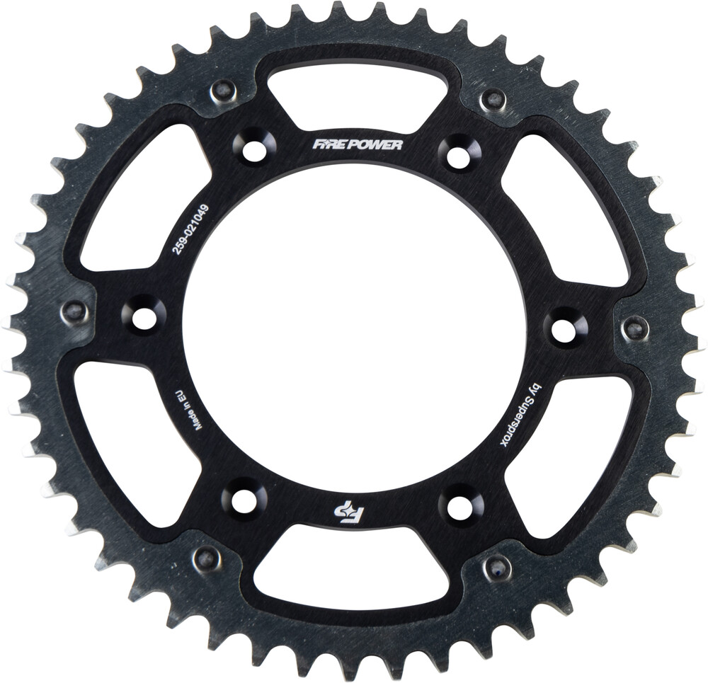 REAR SPROCKET HYBRID 49T BLK/SIL