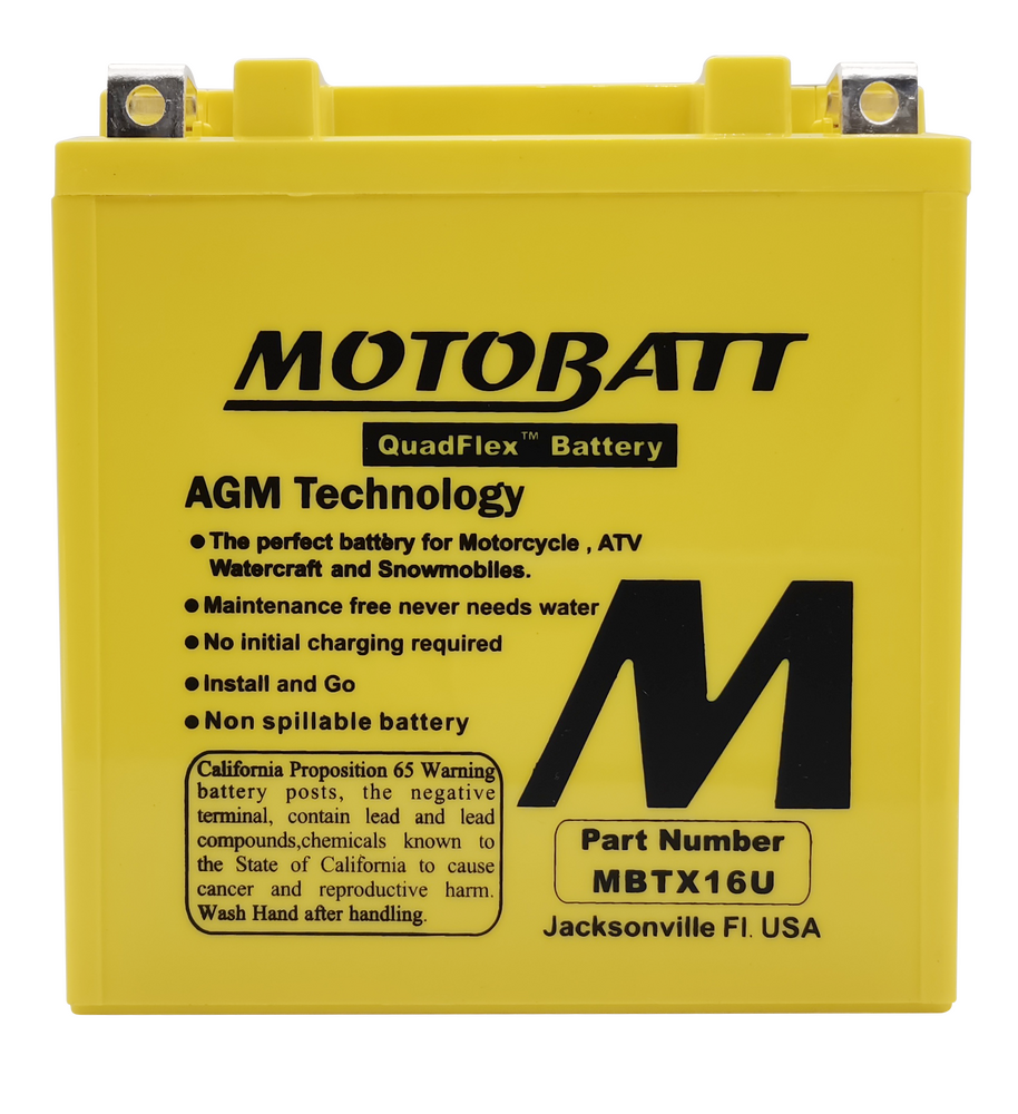 MOTOBATT BATTERY MBTX16U SEALED FACTORY ACTIVATED