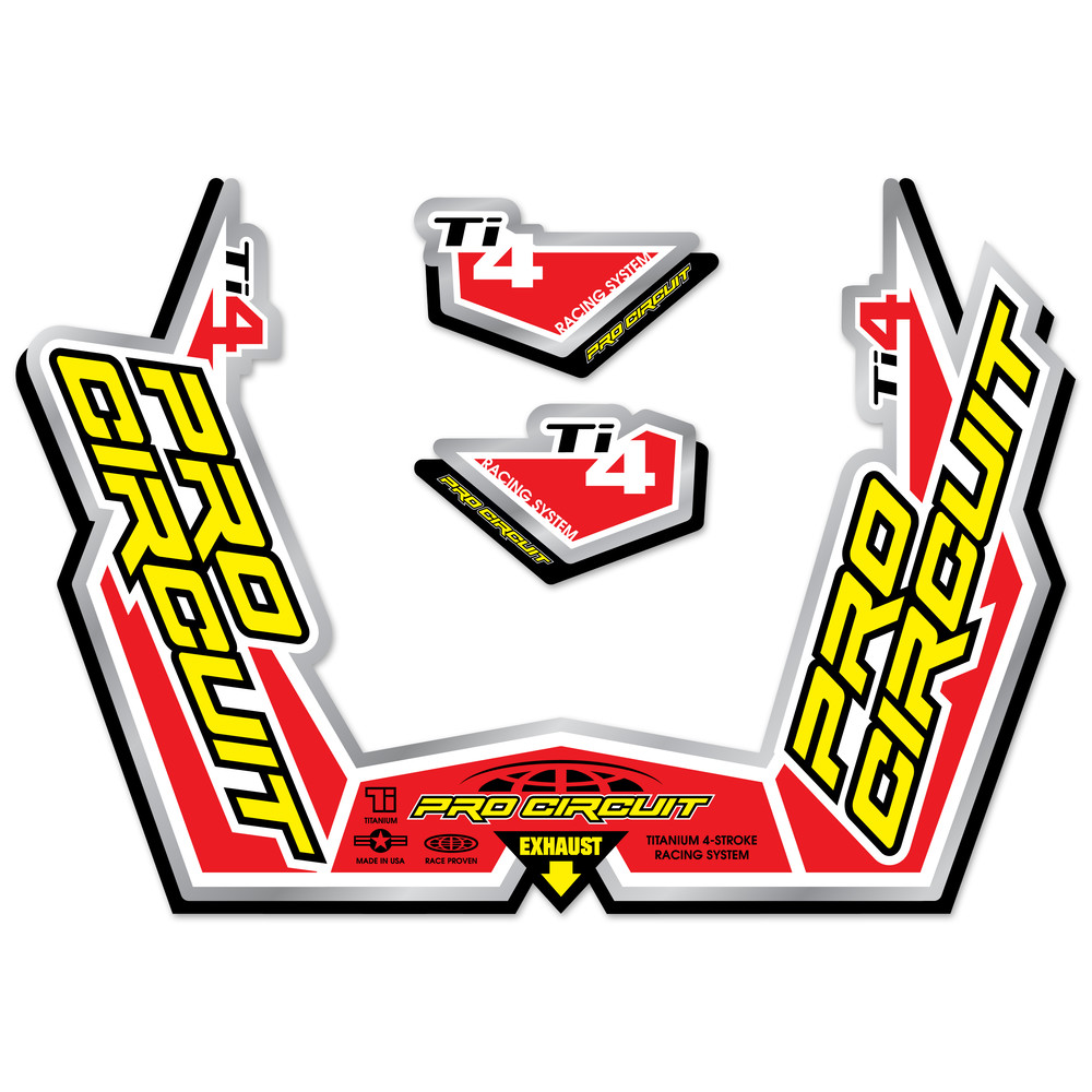 PRO CIRCUIT TI-4GP STICKER KIT REPLACEMENT MUFFLER STICKERS