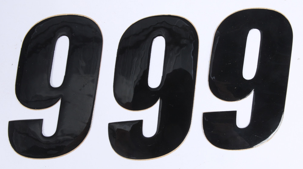 D-COR NUMBER 9 BLACK 4" 3/PK