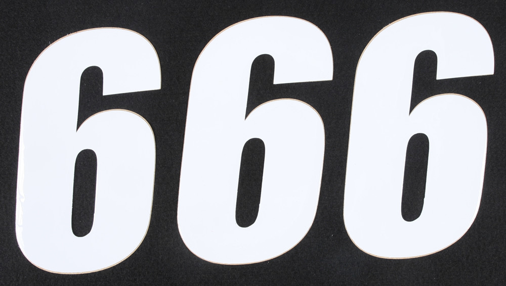 D-COR NUMBER 6 WHITE 6" 3/PK