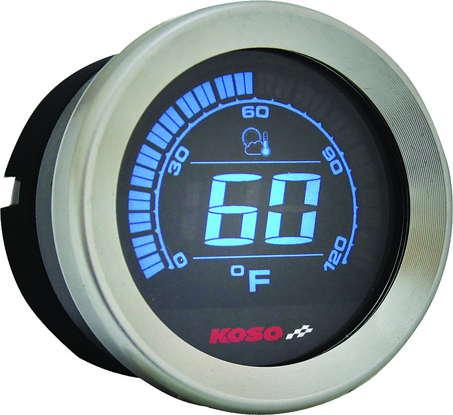 KOSO DIGITAL GAUGE CLUSTER SILVER BEZEL 04-13 FLHT AND FLTR