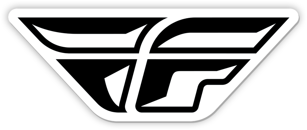 FLY RACING STICKER F-WING 4" 100PK DIE CUT LAMINATED