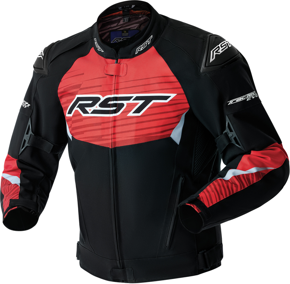 Rst Tractech Evo D3O Textile Jackets — Black/Fluorescent Red