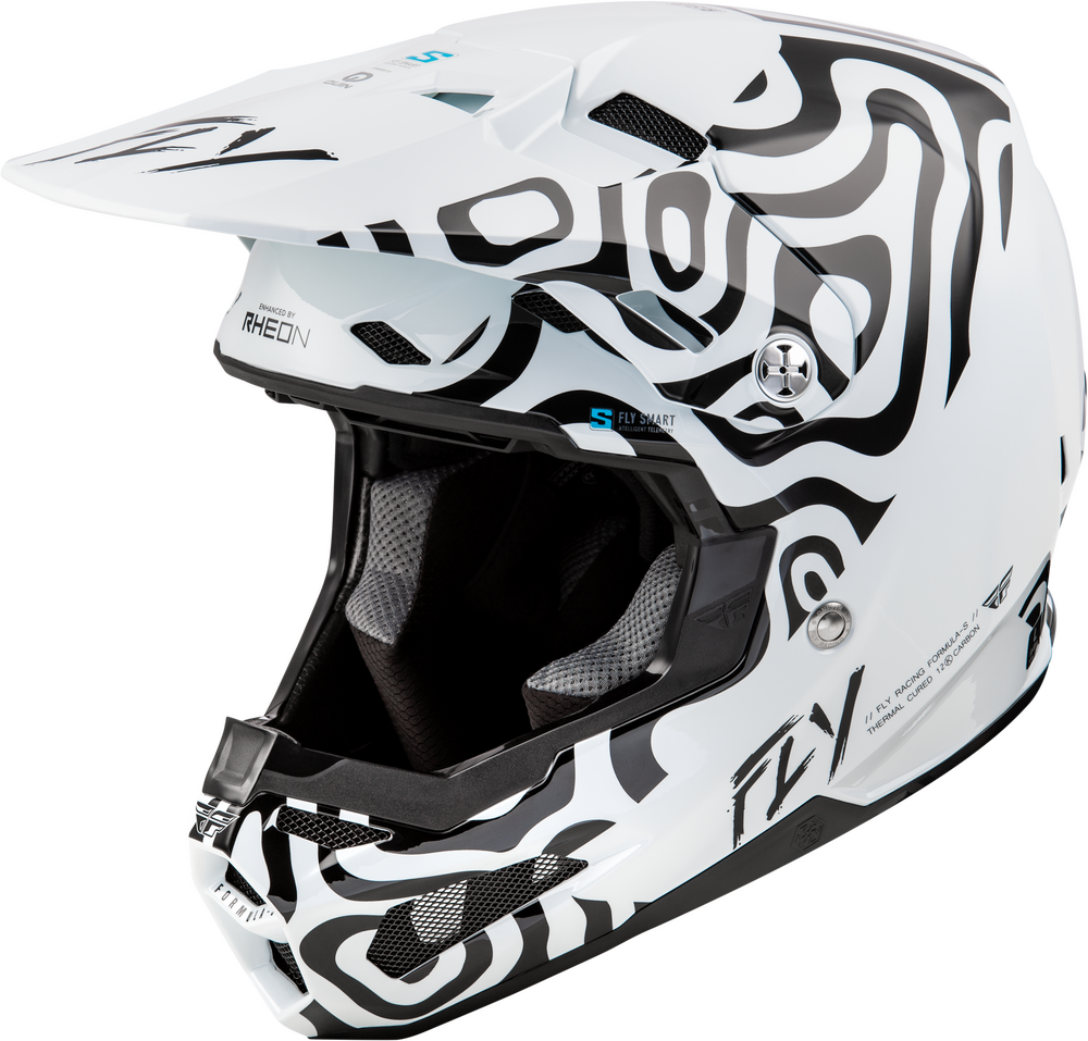 FLY RACING FORMULA S CARBN PROTOCOL VISOR BLACK CARBON/GREY/HI-VIS YL/SM